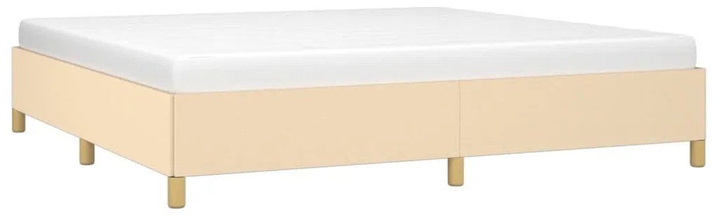 Estrutura de cama sem colchão 200x200 cm tecido cor creme
