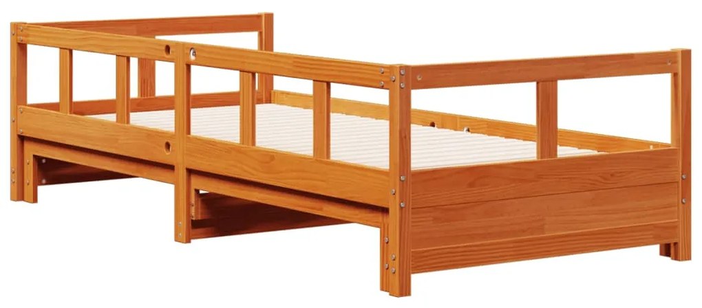 Sofá-cama sem colchão 90x190 cm pinho maciço castanho-mel