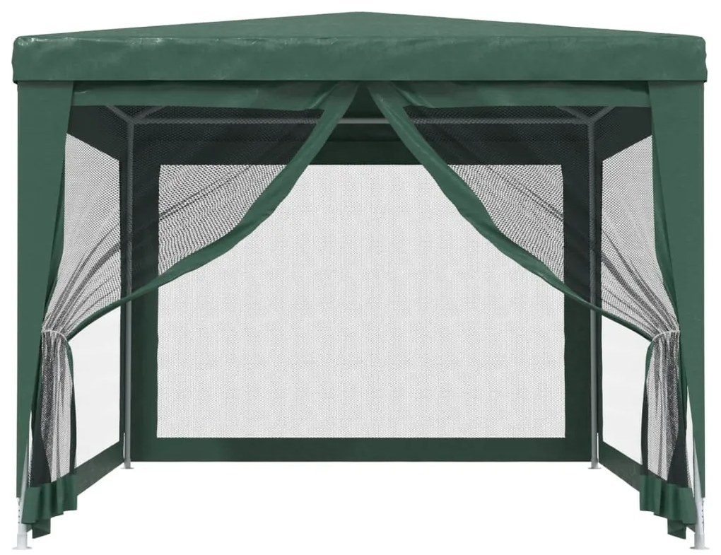 Tenda p/ festas c/ 4 paredes laterais em rede 3x4 m PEAD verde