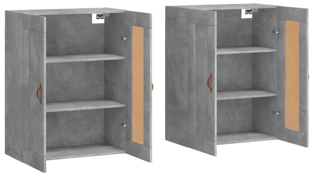 Móveis de parede 2 pcs derivados de madeira cinzento cimento