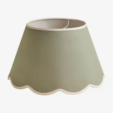 Abajur De Algodão Berne Ø40 Cm & Algodão Verde Oliva - Branco & Lâmpada Suspensa De Teto - Sklum