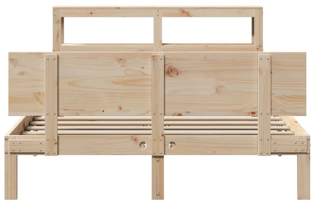 Estrutura cama c/ cabeceira 120x190 cm pinho maciço