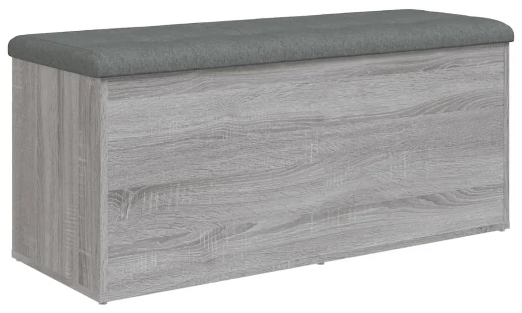Banco arrumação 102x42x45 cm derivados madeira cinzento sonoma