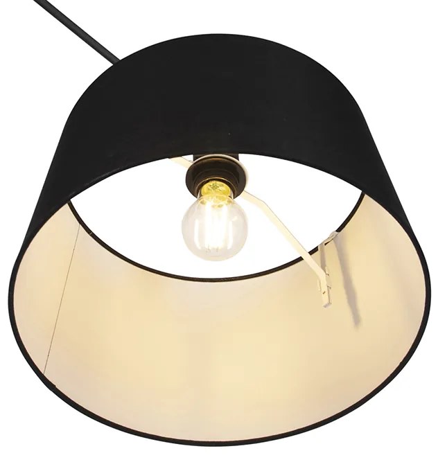 Candeeiro de suspensão preto com abajur de linho preto 35 cm - Blitz Moderno