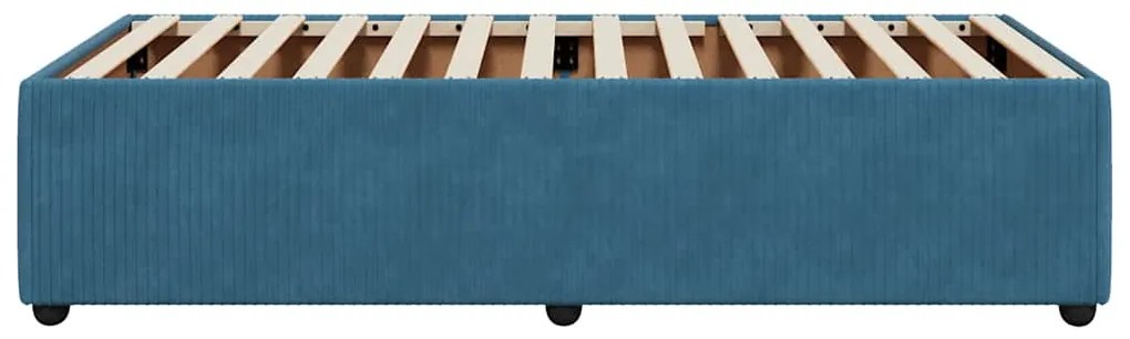 Estrutura de cama 90x190 cm veludo azul