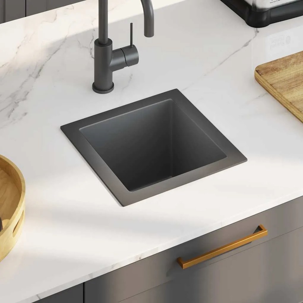 Lava-louça de cozinha artesanal aço inoxidável preto