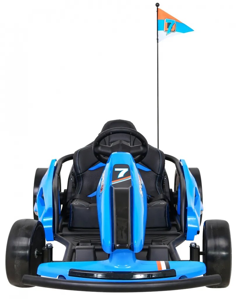 Kart elétrico para Crianças 24V SPEED 7 DRIFT KING Rodas Frente EVA, Rodas Atras Plastico, Assento de couro Azul