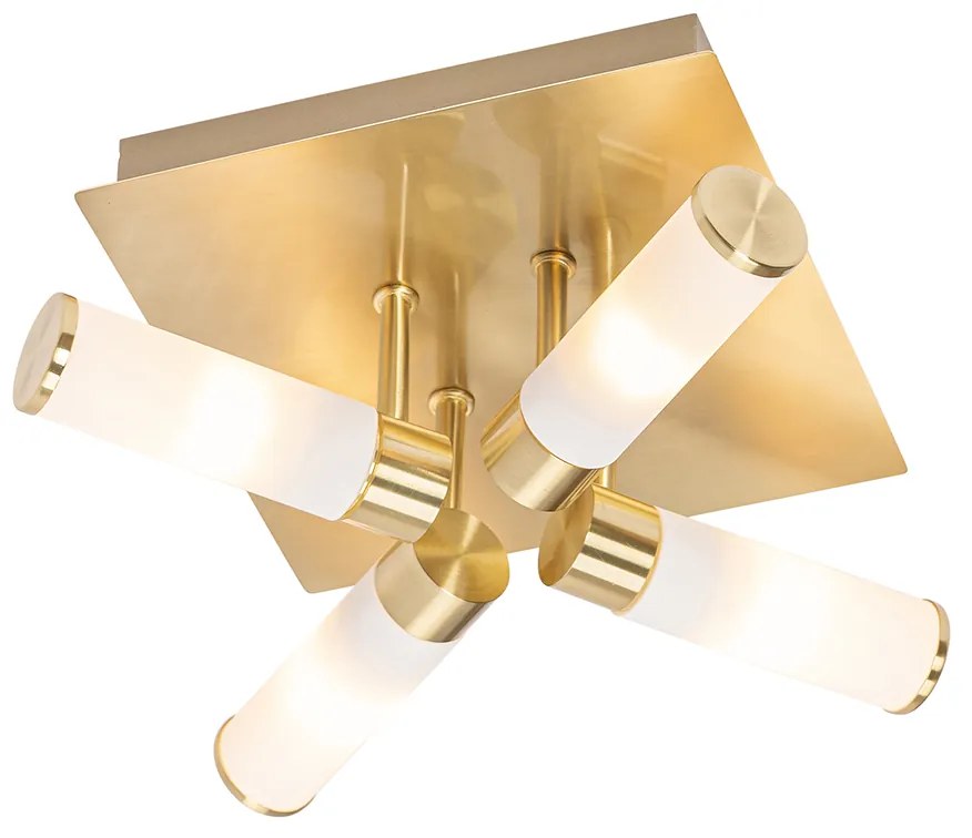 Candeeiro de teto moderno para casa de banho em latão 4 luzes IP44 - Bath Moderno
