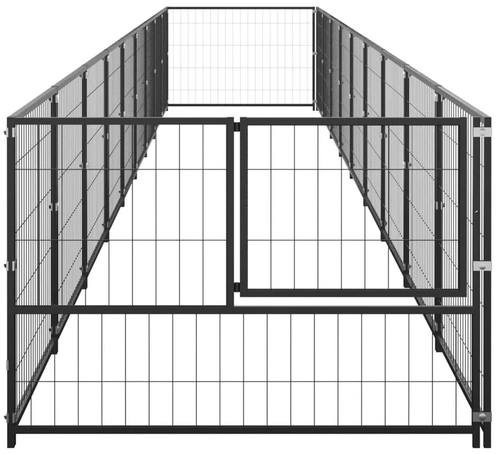 Canil para cães 9 m² aço preto