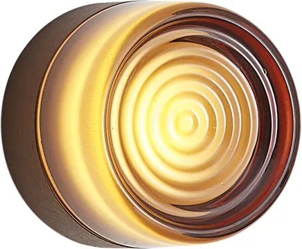 Candeeiro de parede de design bronze escuro com vidro âmbar IP44 - Michele