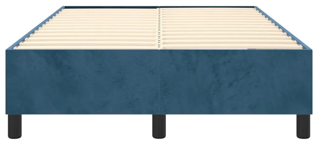 Estrutura de cama 120x200 cm veludo azul-escuro