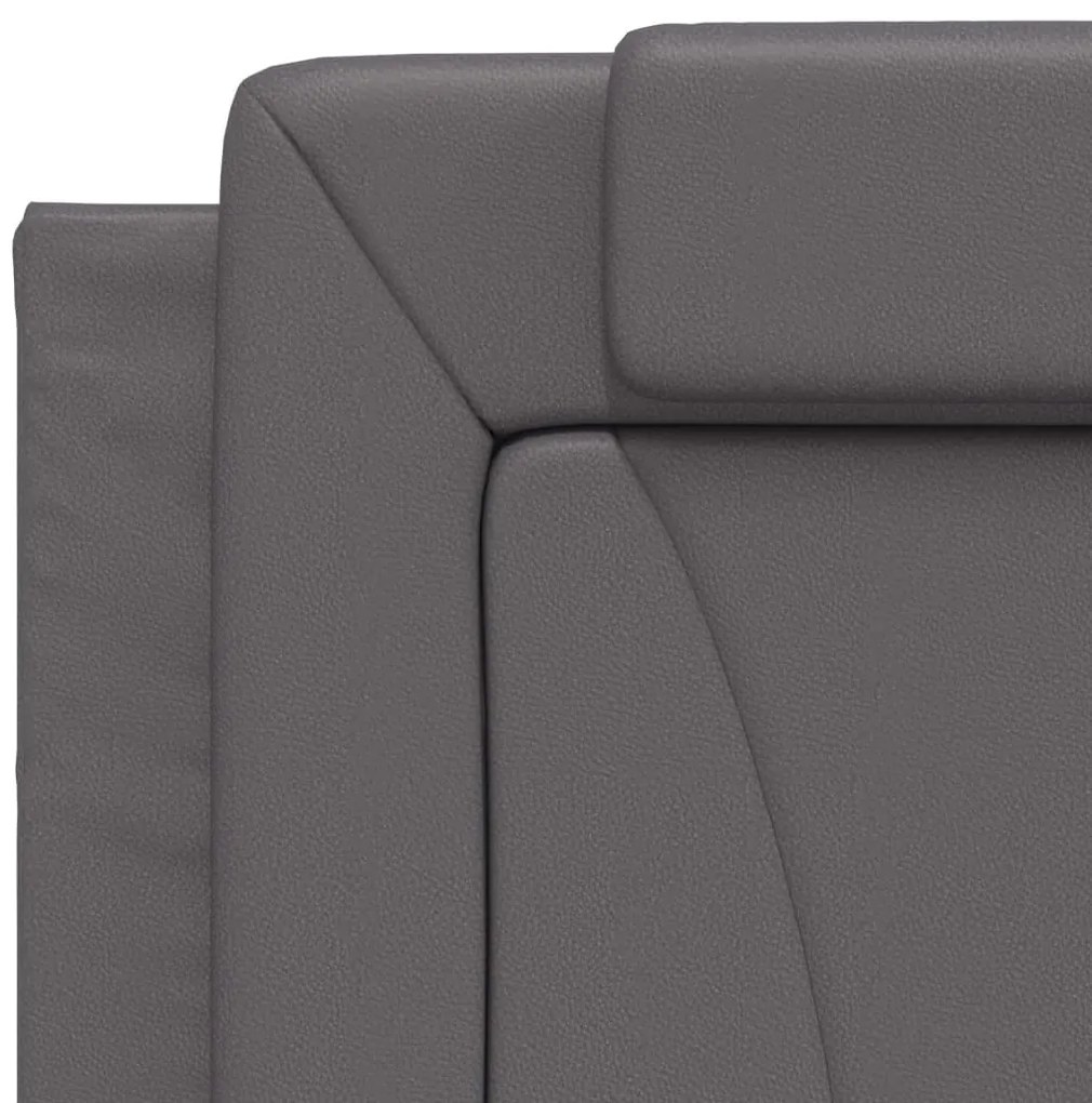 Cama com colchão 90x190 cm couro artificial cinzento