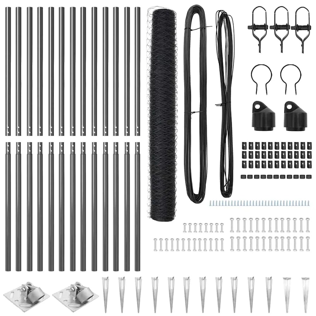 Conjunto de Cercamento Conjunto de 2 Cinza Metal Padrão Durável