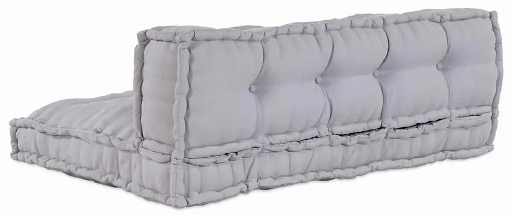 Almofada de Sofá Pallet 2 pcs Cinzeto Poliéster