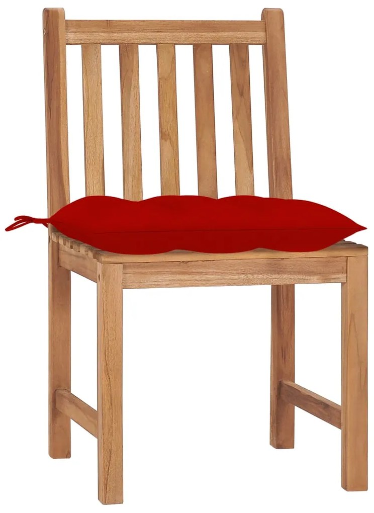 Cadeiras de jardim 8 pcs c/ almofadões madeira de teca maciça