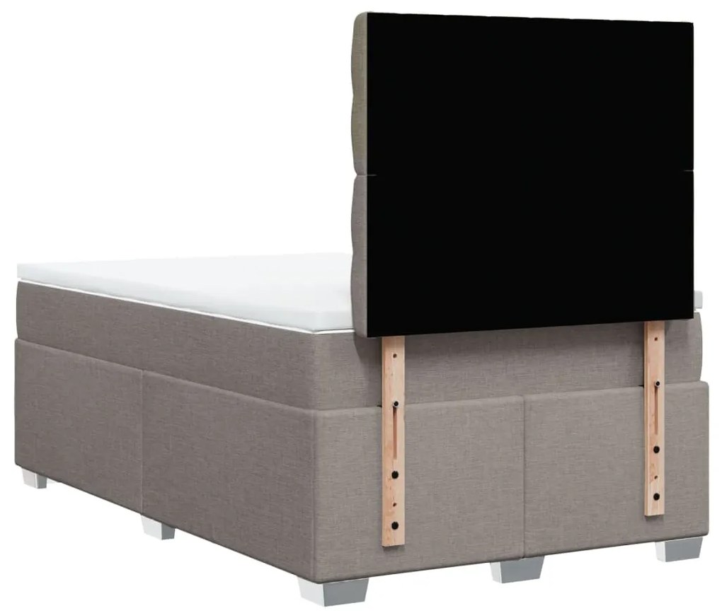 Cama boxspring c/ colchão 120x190cm tecido castanho-acinzentado