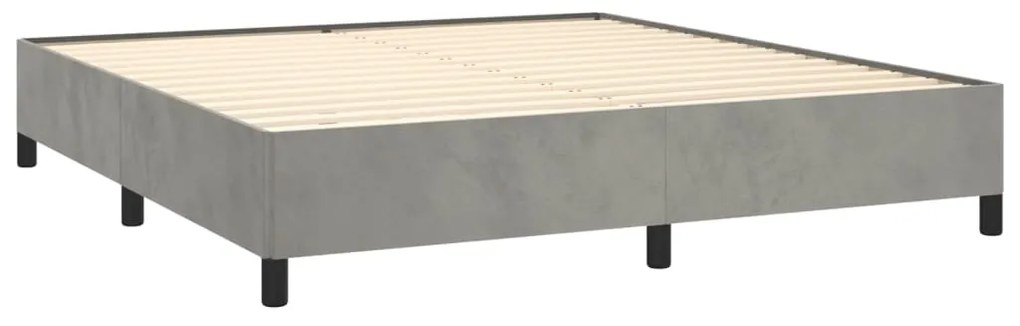 Estrutura de cama sem colchão 160x200 cm veludo cinzento-claro