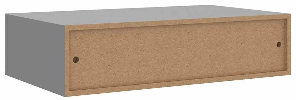 Prateleiras de parede com gavetas 2 pcs MDF 40x23,5x10 cm cinza