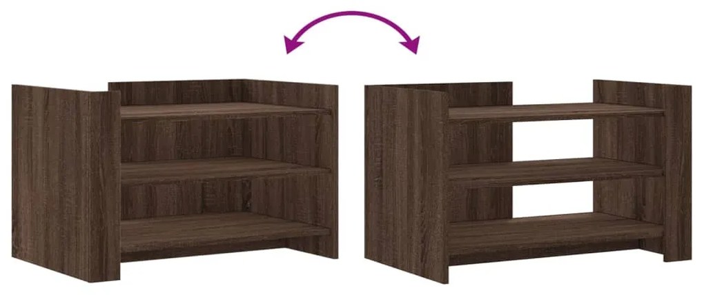 Mesa de centro 80x50x50 cm derivados madeira carvalho castanho