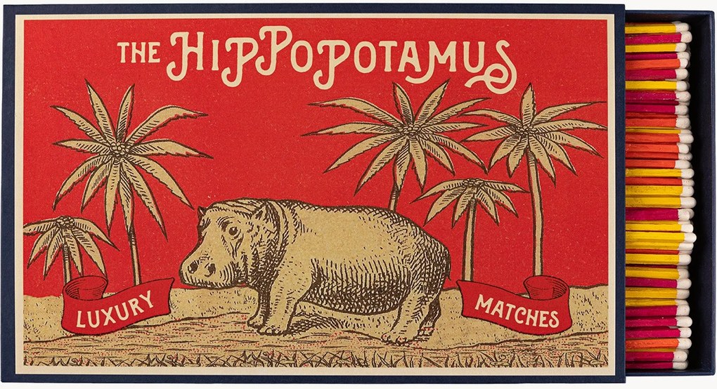Caixa de fósforos de design Hippopotamus