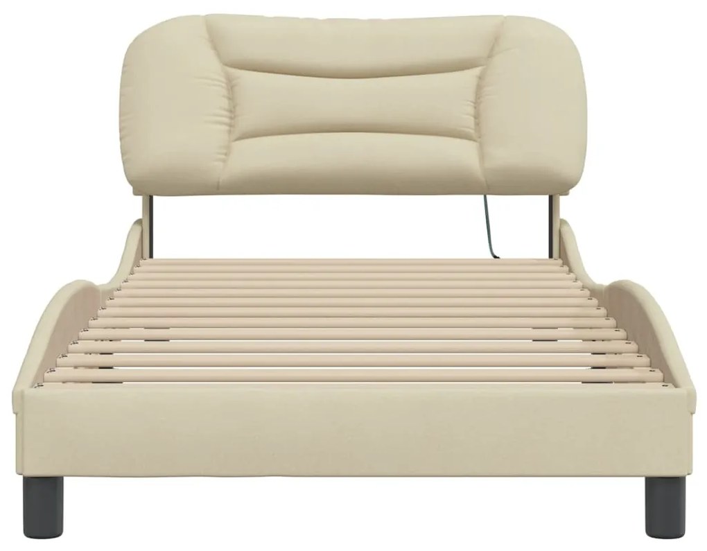 Estrutura de cama com LED sem colchão 100x200 cm tecido