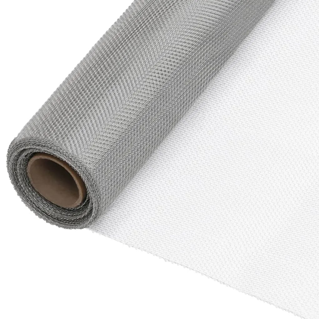 150896 vidaXL Rede de malha 112x500 cm aço inoxidável prateado