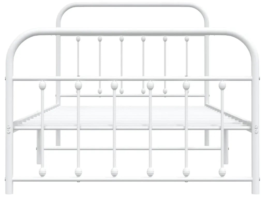 Estrutura de cama com cabeceira e pés 100x200 cm metal branco