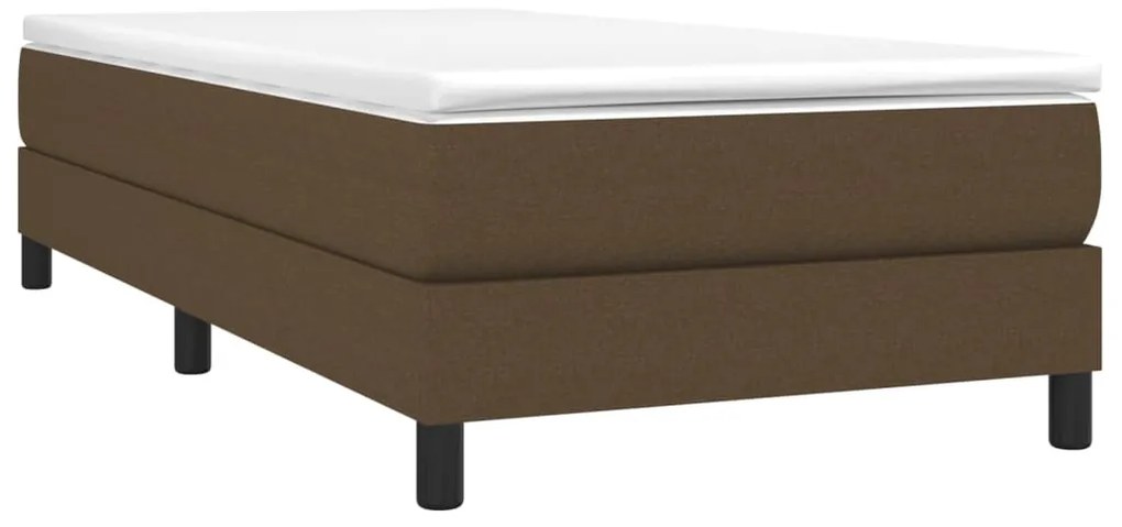 Cama com molas/colchão 90x190 cm tecido castanho-escuro