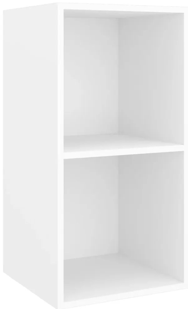 Armários de parede para TV 2 pcs derivados de madeira branco