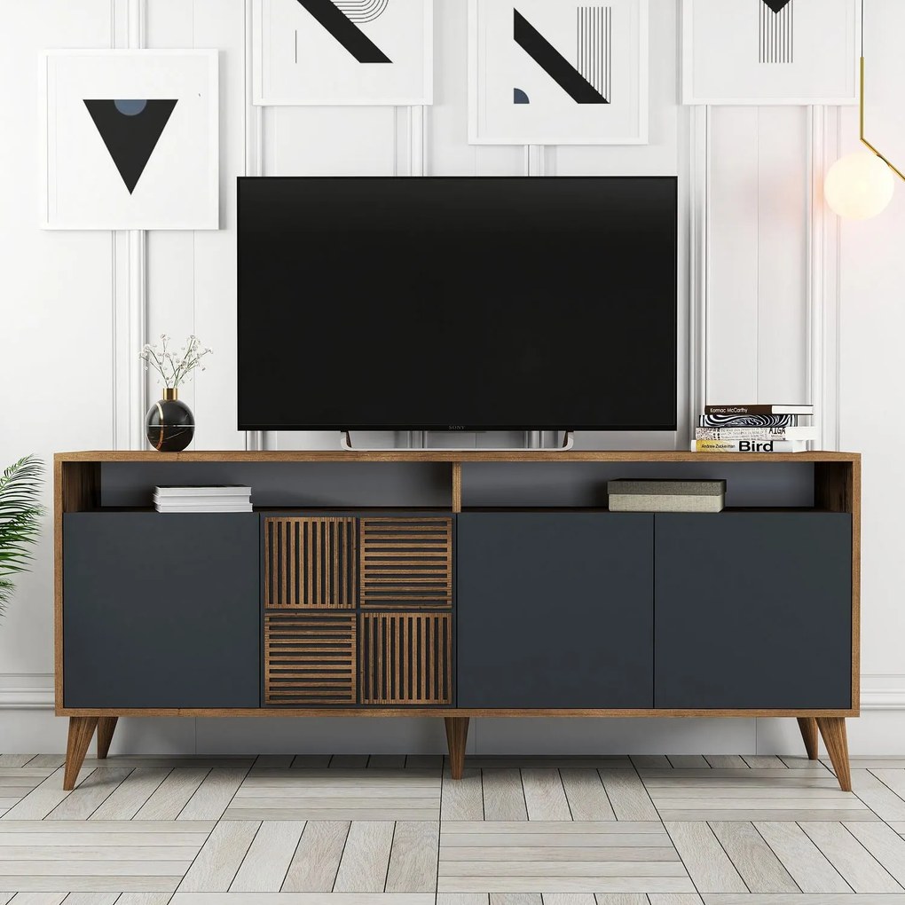 Console Milan – Walnut Anthracite – 180 cm x 78 cm x 35 cm