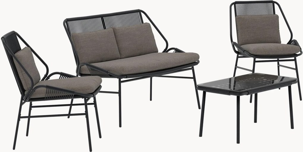 Conjunto lounge de jardim Zakynthos, conjunto de 4