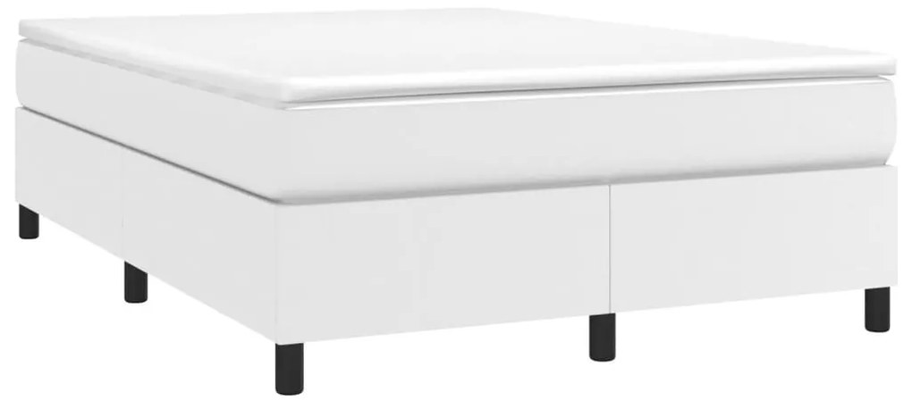 Estrutura de cama 140x190 cm couro artificial branco