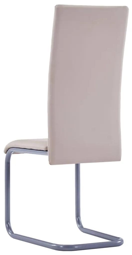 Cadeiras de jantar cantilever 2 pcs couro artificial cappuccino