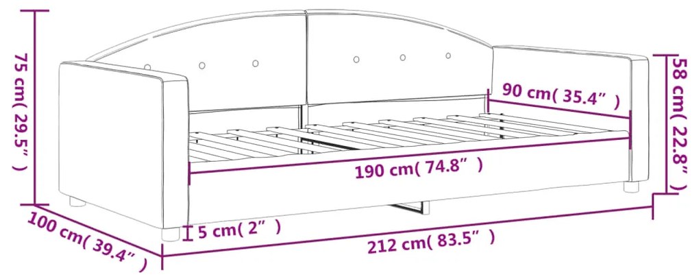 Sofá-cama 90x190 cm veludo preto