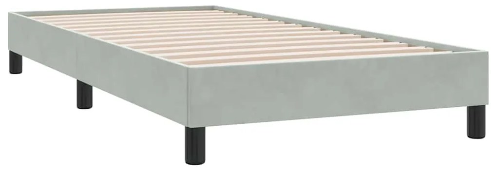 Box Cama primavera sem Colchão Cinzento Claro 90x210 cm Veludo