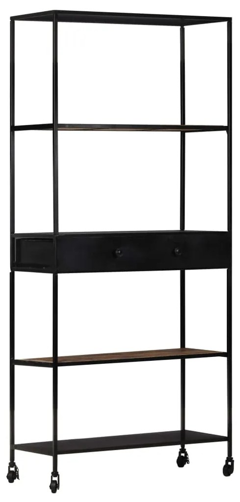 vidaXL Estante 80x35x180 cm madeira de mangueira áspera e ferro