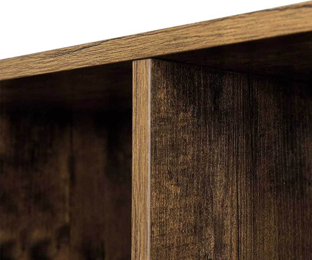 Estante com 10 cubos 129,5 x 29 cm x 129,5 castanho escuro/vintage