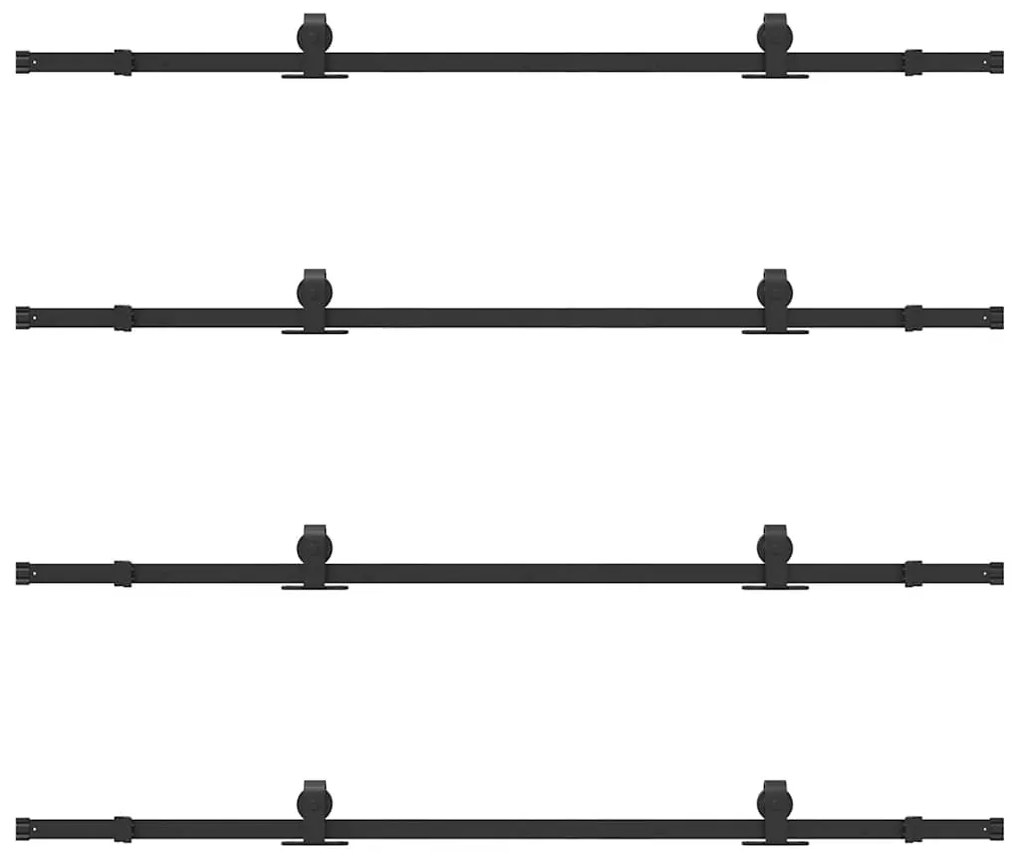 Kit de ferragens para porta deslizante 400 cm aço preto