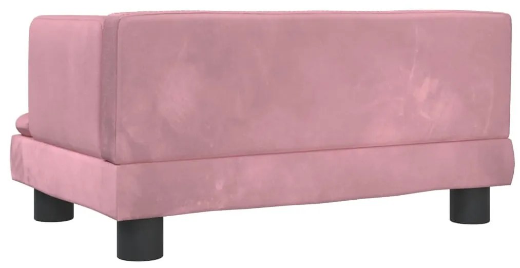 Sofá infantil 60x40x30 cm veludo rosa