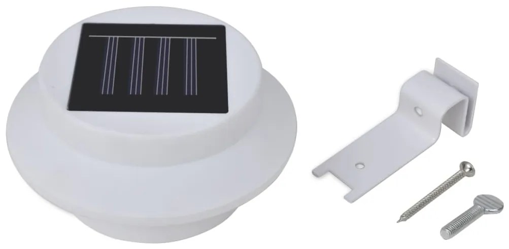 Candeeiros solares de exterior LED para vedações 12 pcs branco