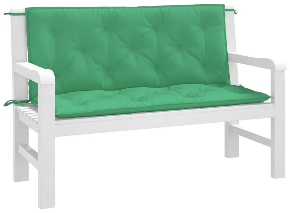 Almofadões banco jardim 2 pcs 120x50x7cm tecido oxford verde