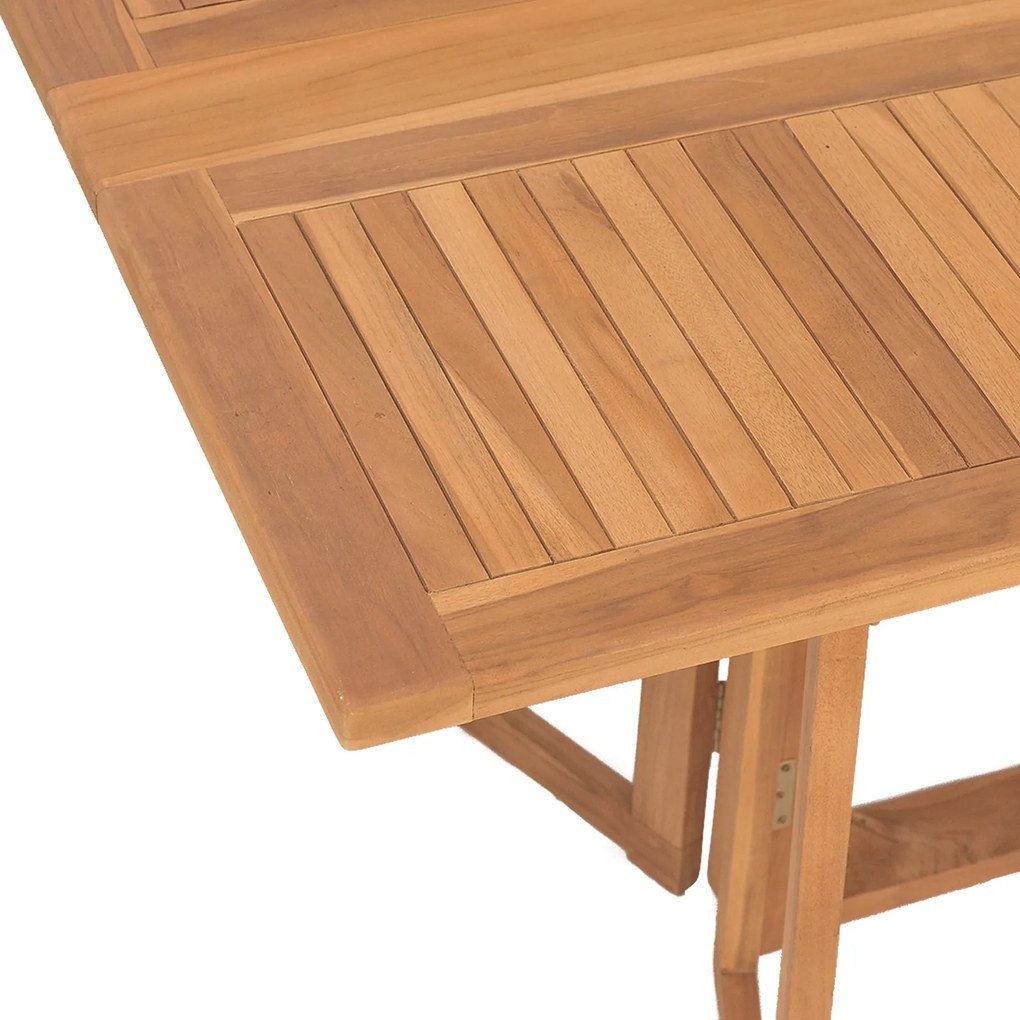 Conjunto de Jantar de Jardim 7 Peças de Madeira Sólida de Teca