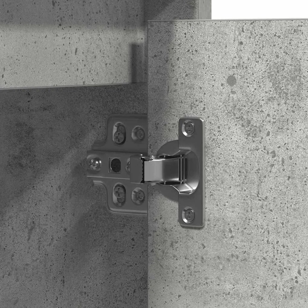 Aparador com LED Cinza Concreto 71x34,5x75 cm Madeira de Engenharia