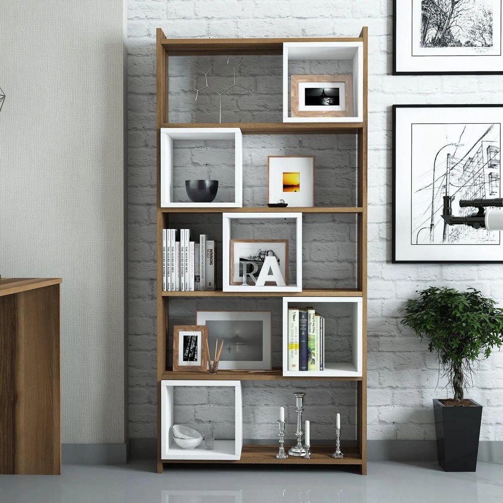 Estante Box – Branco Nogueira – 80x170x22 cm