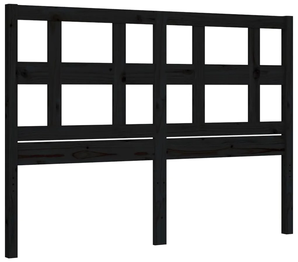 Estrutura de cama com cabeceira 140x200 cm madeira maciça preto