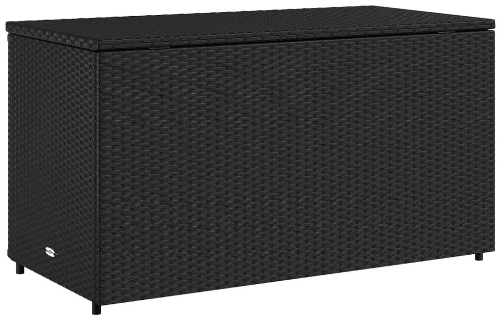 Armário de arrumação para jardim 110x55x60,5 cm vime PE preto