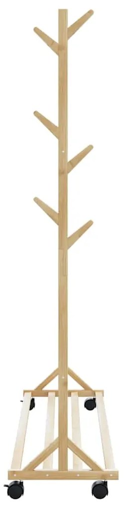 Cabide com ganchos e rodas 100x35x157 cm bambu