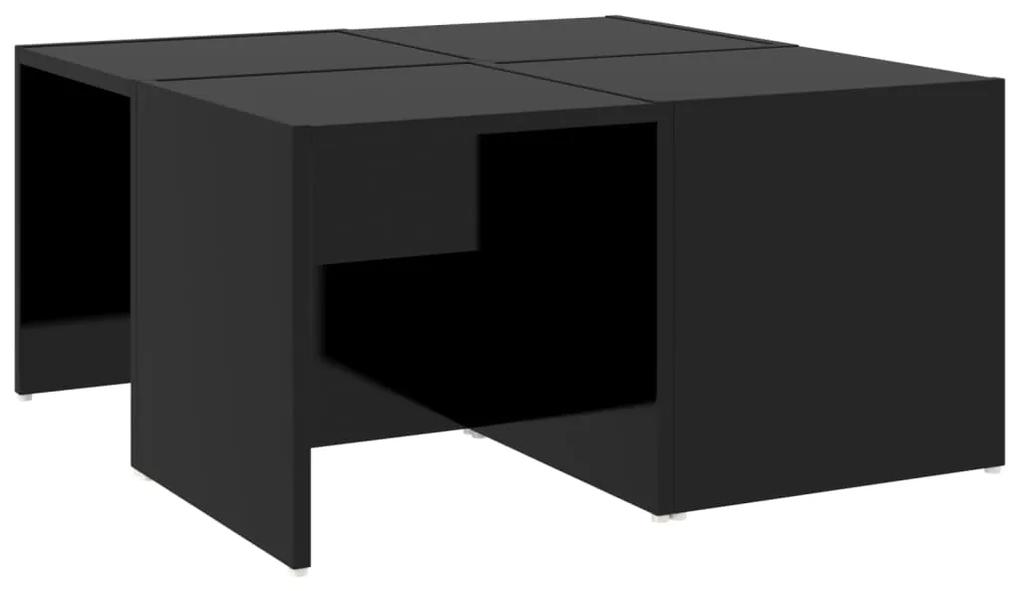 Mesas de centro 4 pcs 33x33x33 cm contraplacado preto brilhante