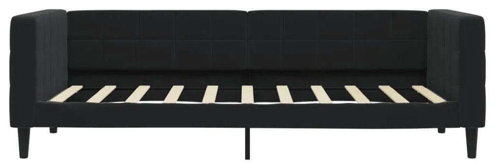 Sofá-cama com gavetão e gavetas 90x190 cm veludo preto