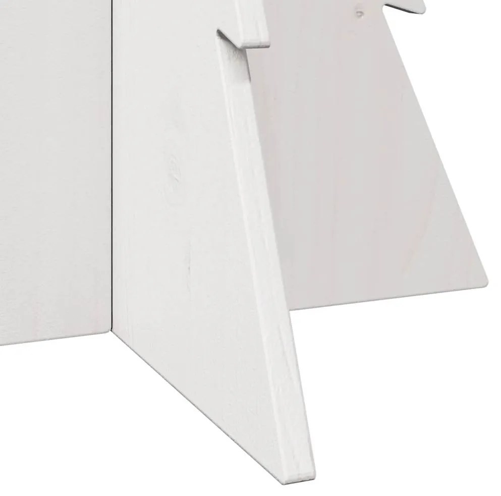 Árvore Natal decorativa 80 cm madeira de pinho maciça branco